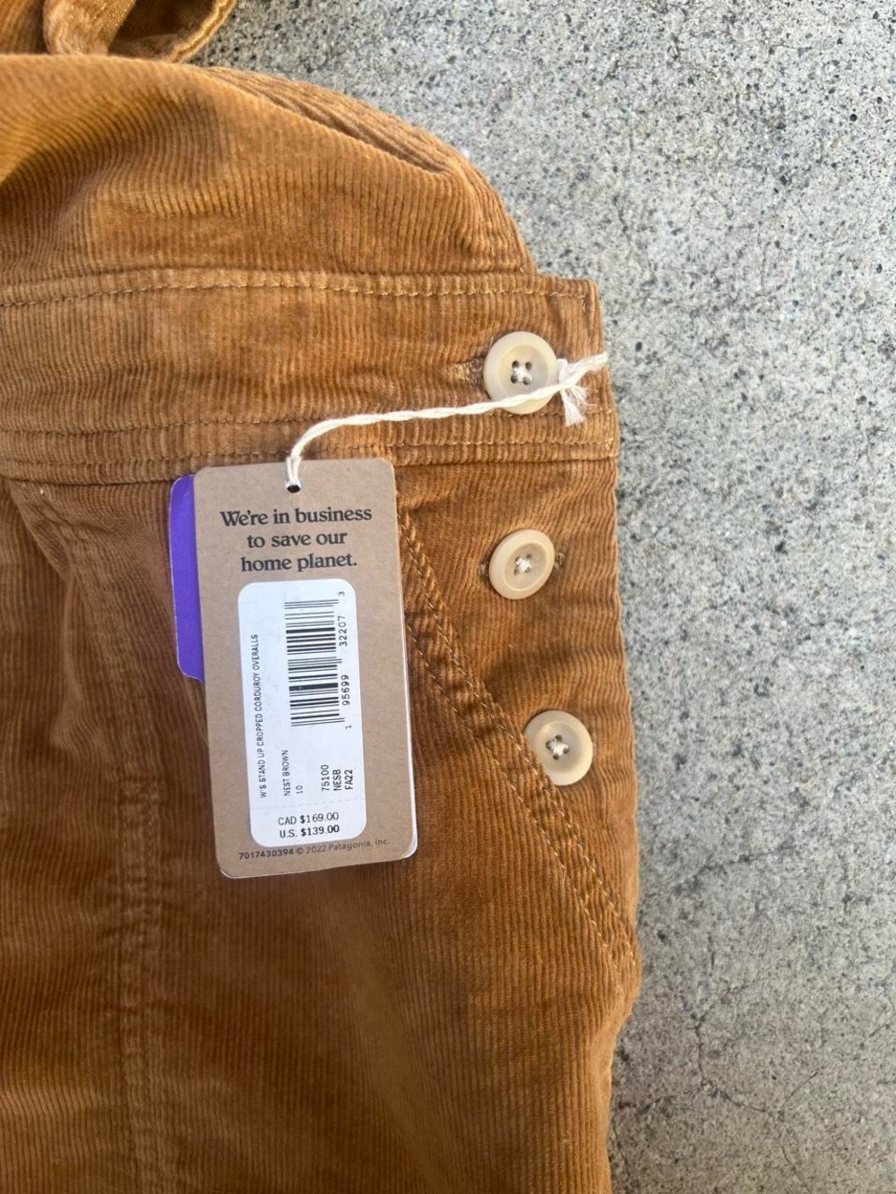 NWT Patagonia Corduroy Stand Up Overalls Size 10 Wide Leg - Picture 4 of 8